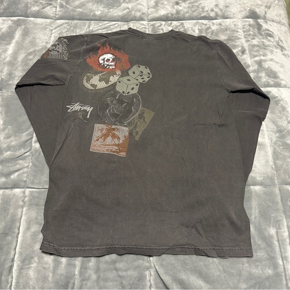 Men's Stussy Gray Long Sleeve Shirt - Picture 2 of 4